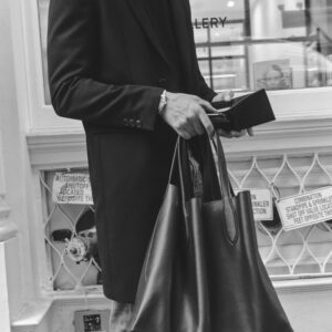 Alternative view of Leather Travel Tote Bag with Lightweight Unlined Design