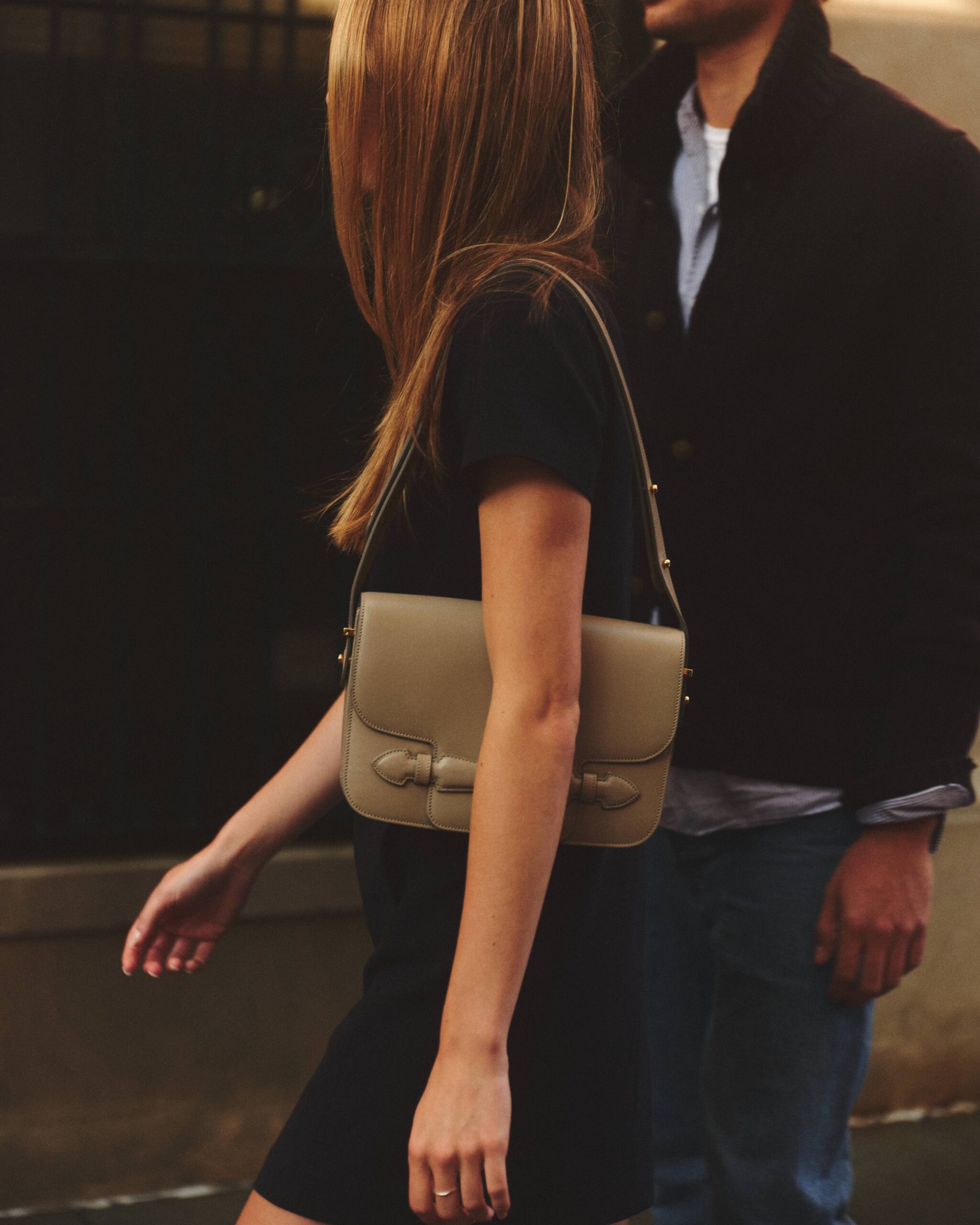 Leather Shoulder Bag with Adjustable Crossbody Strap - Image 2