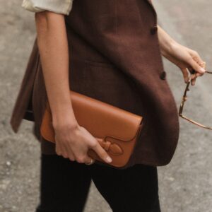 Alternative view of Clutch Bag with Leather Exterior and Suede Lining