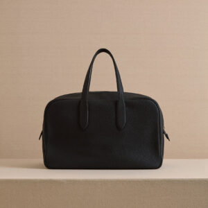 Structured Leather Tote Bag with Laptop Compartment and Interior Pocket