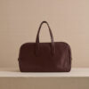 Structured Leather Tote Bag with Laptop Compartment and Interior Pocket