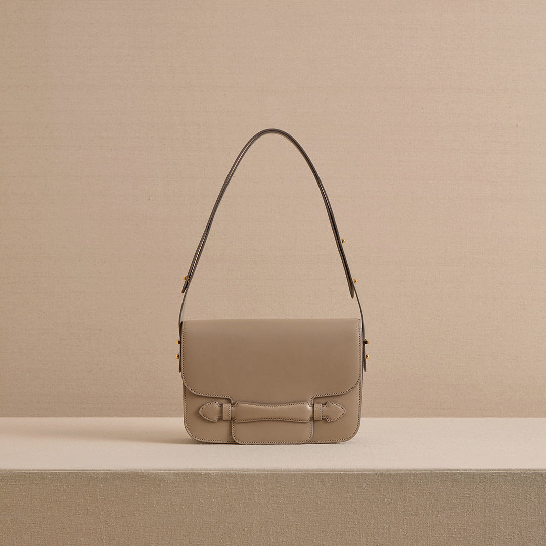 Leather Shoulder Bag with Adjustable Crossbody Strap