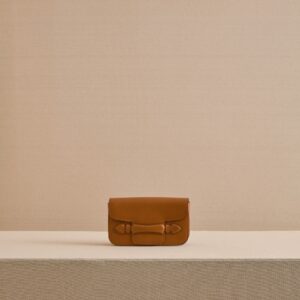 Clutch Bag with Leather Exterior and Suede Lining