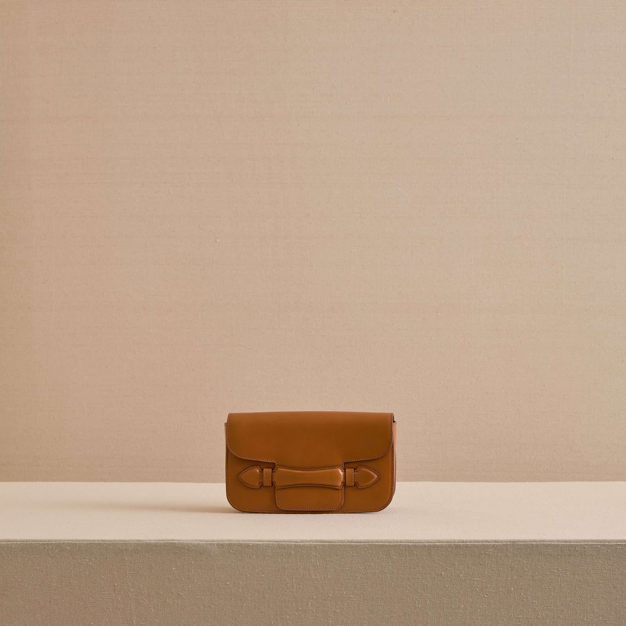 Clutch Bag with Leather Exterior and Suede Lining