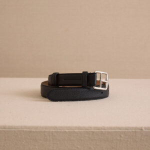Leather Belt with Metal Buckle Hardware