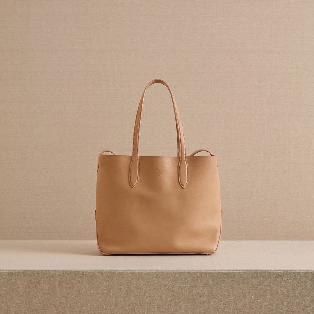 Leather Tote Bag with Soft Construction and Everyday Capacity