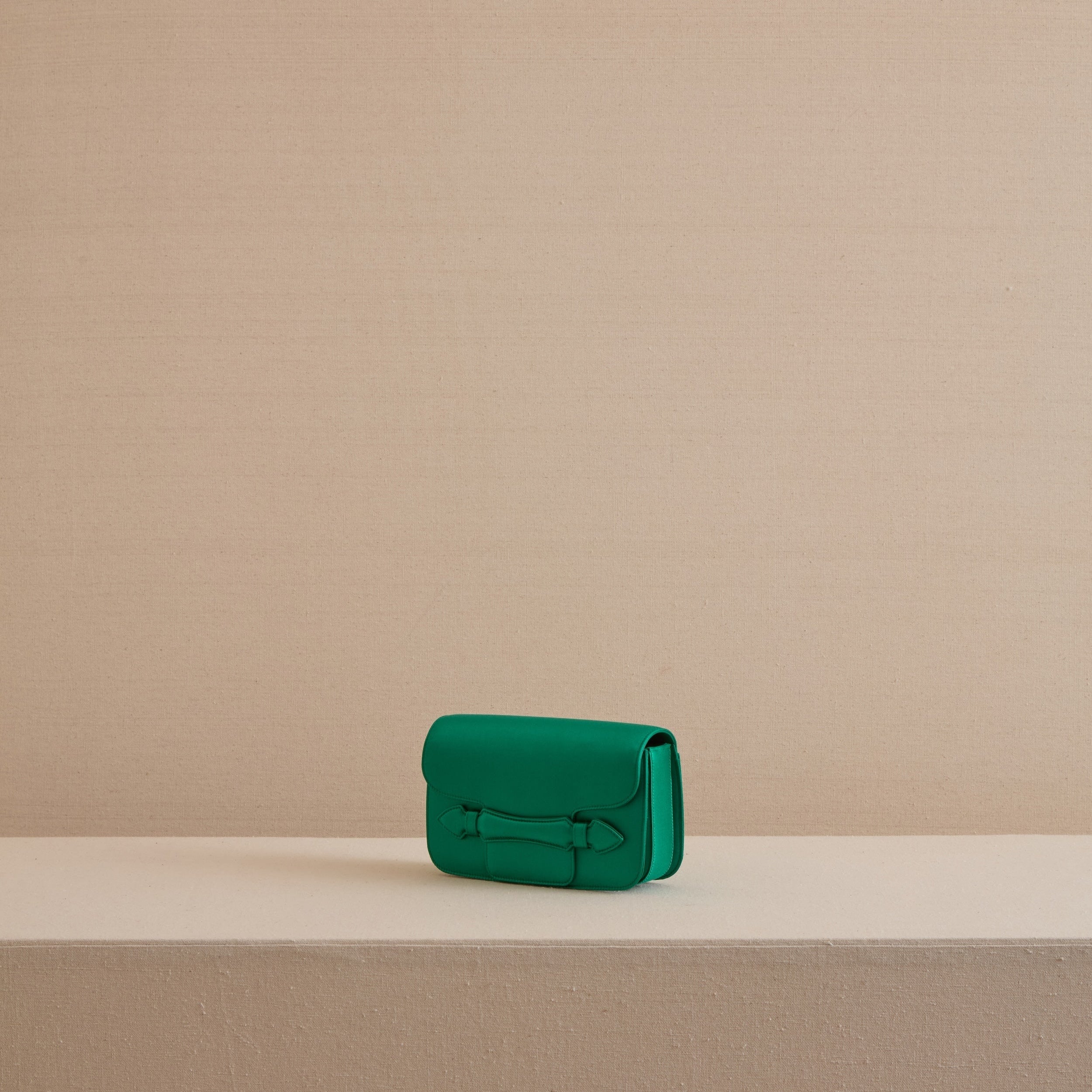 Clutch Bag with Satin Exterior and Leather Lining - Image 3