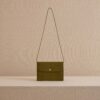 Leather Pouch Bag with Removable Strap and Snap Closure