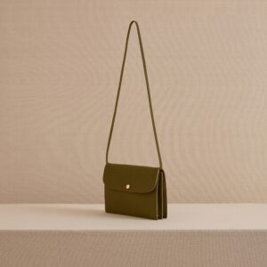 Alternative view of Leather Pouch Bag with Removable Strap and Snap Closure