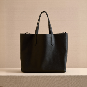 Leather Tote Bag with Slouchy Design and Adjustable Strap